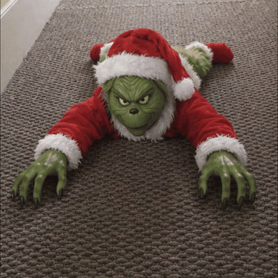 Crawling Grump crawling through a hallway